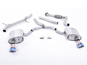 ES#3176660 - SSXAU618 - Cat-Back Exhaust System - Non-Resonated  - 2.76" stainless steel with dual GT100 burnt titanium tips - Milltek Sport - Audi