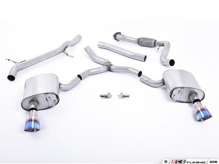 ES#3176660 - SSXAU618 - Cat-Back Exhaust System - Non-Resonated  - 2.76" stainless steel with dual GT100 burnt titanium tips - Milltek Sport - Audi