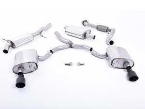 ES#3176666 - SSXAU607 - Cat-Back Exhaust System - Resonated - 2.76" stainless steel with dual GT100 cerakote black tips - Milltek Sport - Audi
