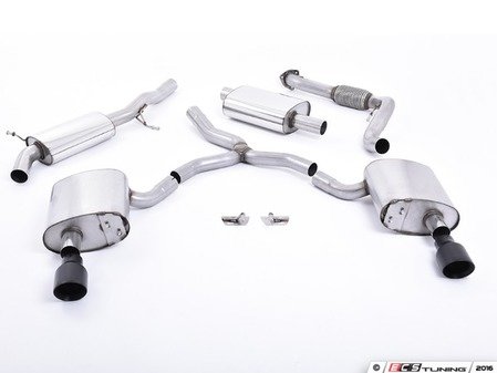 ES#3176666 - SSXAU607 - Cat-Back Exhaust System - Resonated - 2.76" stainless steel with dual GT100 cerakote black tips - Milltek Sport - Audi