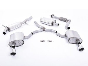 ES#3176667 - SSXAU608 - Cat-Back Exhaust System - Resonated - 2.76" stainless steel with dual GT100 polished tips - Milltek Sport - Audi