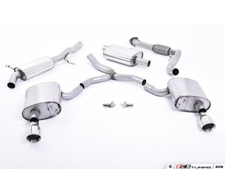 ES#3176667 - SSXAU608 - Cat-Back Exhaust System - Resonated - 2.76" stainless steel with dual GT100 polished tips - Milltek Sport - Audi