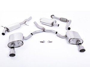 ES#3176668 - SSXAU609 - Cat-Back Exhaust System - Resonated - 2.76" stainless steel with dual GT100 titanium tips - Milltek Sport - Audi