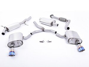 ES#3176665 - SSXAU610 - Cat-Back Exhaust System - Resonated - 2.76" stainless steel with dual GT100 burnt titanium tips - Milltek Sport - Audi