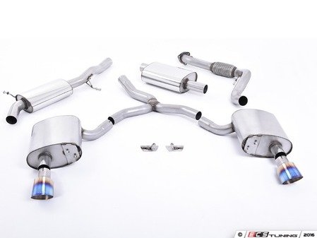 ES#3176665 - SSXAU610 - Cat-Back Exhaust System - Resonated - 2.76" stainless steel with dual GT100 burnt titanium tips - Milltek Sport - Audi