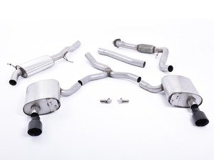 ES#3176672 - SSXAU611 - Cat-Back Exhaust System - Road+ (Semi-Resonated) - 2.76" stainless steel with dual GT100 black cerakote tips - Milltek Sport - Audi