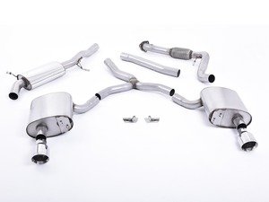 ES#4159848 - B9A4SEMIRESONATE - Cat-Back Exhaust - Semi Resonated - 2.76" stainless steel with your choice of tip style - Milltek Sport - Audi