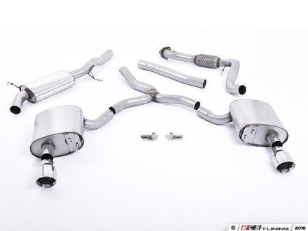ES#4159848 - B9A4SEMIRESONATE - Cat-Back Exhaust - Semi Resonated - 2.76" stainless steel with your choice of tip style - Milltek Sport - Audi