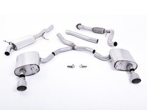 ES#3176675 - SSXAU613 - Cat-Back Exhaust System - Road+ (Semi-Resonated)  - 2.76" stainless steel with dual GT100 titanium tips - Milltek Sport - Audi
