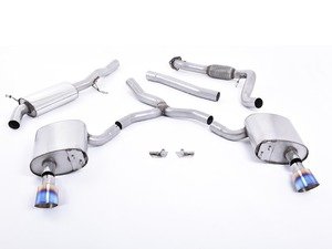 ES#3176669 - SSXAU614 - Cat-Back Exhaust System - Road+ (Semi-Resonated)  - 2.76" stainless steel with dual GT100 burnt titanium tips - Milltek Sport - Audi