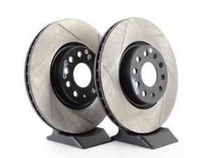 ES#3136988 - 126.33098CslKT - Front Slotted Cryo Treated Rotors - Pair (312x25) - Upgrade your stopping power - OE# 1K0615301AA - StopTech - Audi Volkswagen