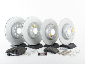 ES#3145408 - ESK2260 - Power Stop Euro-Stop Premium Front & Rear Brake Kit (312mm/286mm) - An authentic OE-specification 4-wheel braking solution featuring European-sourced pads, high-carbon smooth Geomet coated rotors, and strict ECE-R90 certification. - Power Stop - Audi Volkswagen