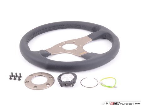 ES#3060357 - TUN35BK0S - MOMO Tuner Steering Wheel - Anthracite Spoke 350mm - Customize your driving experience with this fine leather steering wheel - MOMO - Audi BMW Volkswagen Mercedes Benz MINI Porsche