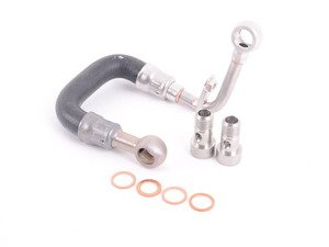 ES#3176241 -  06b121497fKT - Turbo Cooling Hose Kit - Feed Line - Connects turbocharger to the connection flange - includes banjo bolts & washers - Assembled By ECS - Audi