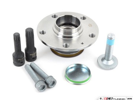 ES#3187891 - 1k0598611kt2 - Rear Wheel Bearing Service Kit (30mm ID) - Necessary components for a complete rear wheel bearing replacement for one side - Assembled By ECS - Audi Volkswagen