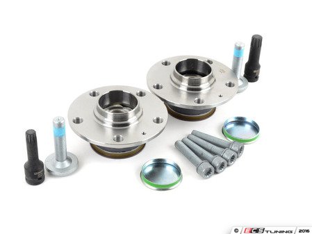 ES#3187892 - 1k0598611kt3KT - Rear Wheel Bearing Service Kit (30mm ID) - Necessary components for a complete rear wheel bearing replacement for both sides - Assembled By ECS - Audi Volkswagen