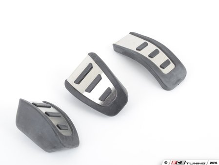 ES#2556937 - 8K1064200 - Pedal Set - Aluminum  - Includes the brushed aluminum throttle, clutch and brake pedals - Audi Zubehor - Audi