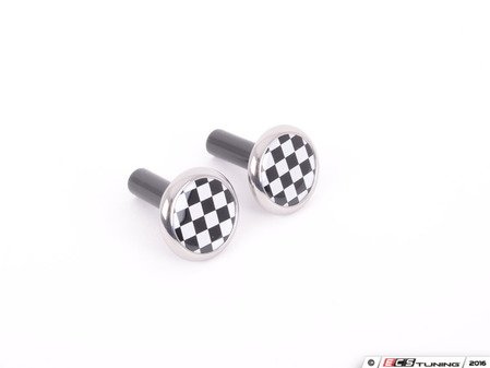 ES#2998864 - 82292406338 - Door Pin Set - Checkered Flag  - Add some MINI style to your stock door lock pins - Genuine MINI - MINI