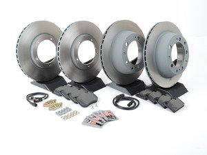 ES#2597615 - 477405083AOEKT - Front & Rear Brake Service Kit - Featuring Sebro rotors and Textar brake pads - Assembled By ECS - Porsche