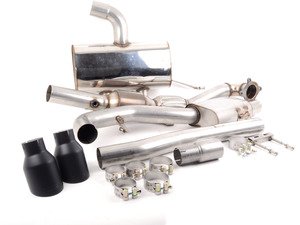 ES#3187856 - SSXVW220TBKT - MK6 Golf R 3" Turbo Back Exhaust System - Resonated - Get that Exhaust tone you've been looking for! Features 3" cat-back construction with 4" Black Velvet "GT100" style tips, and a 3" downpipe with a high-flow cat - Milltek Sport - Volkswagen