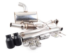 ES#3187800 - SSXVW217TBKT - MK6 Golf R 3" Turbo Back Exhaust System - Non-Resonated - Get that Exhaust tone you've been looking for! Features 3" cat-back construction with 4" Black Velvet "GT100" style tips, and a 3" downpipe with a high-flow cat - Milltek Sport - Volkswagen