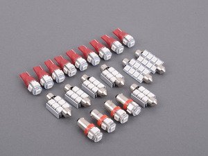 ES#3137475 - 019396ECS04BKT - Master LED Interior Lighting Kit - Red - Transform your complete interior in minutes with new LED interior bulbs from Ziza - ZiZa - Audi