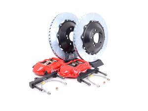ES#2854855 - 2P3.9013A2 - Rear Brembo GT 4 piston Big Brake Kit (380x28mm) - Upgrade to 2 piece rotors (slotted), 4 piston calipers (red), & high performance Brembo pads - Brembo - BMW