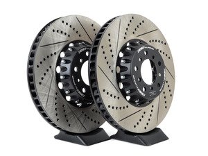 ES#3183515 - 004383ecs01aKT - 2-Piece Lightweight Front Brake Rotors - Pair (374x36) - Direct bolt-on cross-drilled and slotted replacement - 2-piece semi-floating rotors offer reduced unsprung weight and additional cooling capacity versus OEM for improved braking, handling, and ride quality! - ECS - BMW