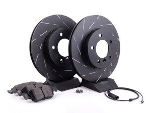 ES#2795964 - 34116855152KT8 - Performance Front Brake Service Kits  - Featuring EBC slotted rotors and ECS EP24 "Enthusiast Performance" brake pads. - Assembled By ECS - BMW
