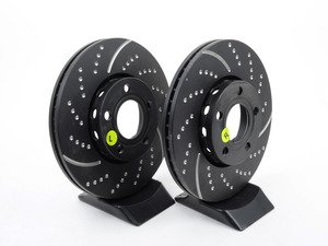 ES#521745 - GD602 - Front Dimpled & Slotted Brake Rotors - Pair (288x25) - Reduce brake fade and add stopping performance - EBC - Audi Volkswagen