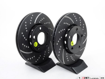 ES#521745 - GD602 - Front Dimpled & Slotted Brake Rotors - Pair (288x25) - Reduce brake fade and add stopping performance - EBC - Audi Volkswagen