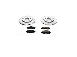 ES#3156805 - K3118 - Power Stop Z23 Evolution Sport Front Brake Kit (302mm) - A performance front axle upgrade featuring drilled & slotted rotors and low-dust carbon-fiber ceramic pads. - Power Stop - Volkswagen