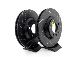 ES#521614 - GD1326 - Front GD Sport Rotors - Pair (350x34) - Upgrade to a slotted/dimpled rotor for improved braking - EBC - Audi Volkswagen Porsche