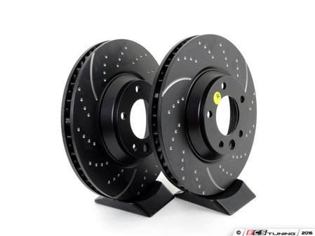 ES#521614 - GD1326 - Front GD Sport Rotors - Pair (350x34) - Upgrade to a slotted/dimpled rotor for improved braking - EBC - Audi Volkswagen Porsche