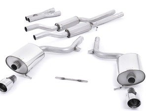 ES#2827286 - SSXAU100 - Cat-Back Exhaust System - Resonated - 2.25" stainless steel with dual 100mm 'Jet' style polished exhaust tips - Milltek Sport - Audi
