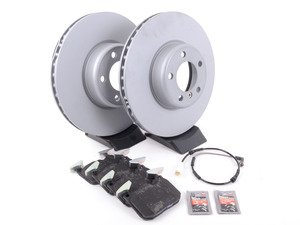 ES#3184231 - 34116792219KT4 - Front Brake Service Kit - Featuring Zimmermann rotors and ECS DD23 "Daily Driver" ceramic pads. (340x30mm Rotors) - Assembled By ECS - BMW