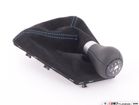 ES#3109880 - 25117854545 - Shift knob with boot - Leather shift knob with Alcantara boot, with blue stitching - Genuine BMW - BMW