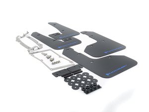 ES#3129668 - MF40URBLKBL - Mud Flap Kit - Black With Blue Logo - Durable, polyurethane mud flaps - Rally Armor - Volkswagen