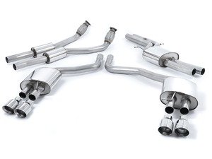 ES#2827451 - SSXAU332 - Cat-Back Exhaust System - Resonated - 2.76" stainless steel with quad 100mm polished tips - Milltek Sport - Audi
