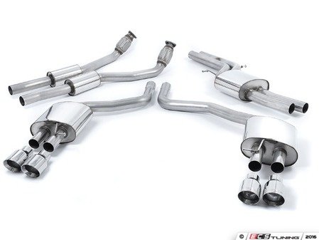 ES#2827451 - SSXAU332 - Cat-Back Exhaust System - Resonated - 2.76" stainless steel with quad 100mm polished tips - Milltek Sport - Audi