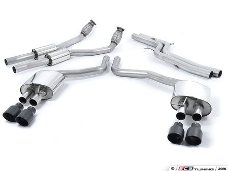 ES#2827490 - SSXAU373 - Cat-Back Exhaust System - Non-Resonated - (NO LONGER AVAILABLE) - 2.76" stainless steel with quad 100mm black Cerakote tips - Milltek Sport - 