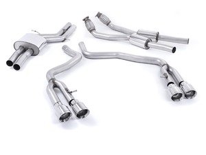 ES#2827489 - SSXAU372 - Cat-Back Exhaust System - Non-Resonated - (NO LONGER AVAILABLE) - 2.76" stainless steel with quad 100mm polished tips - Milltek Sport - 