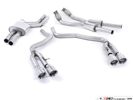 ES#2827489 - SSXAU372 - Cat-Back Exhaust System - Non-Resonated - (NO LONGER AVAILABLE) - 2.76" stainless steel with quad 100mm polished tips - Milltek Sport - 