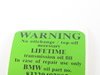 ES#44662 - 24111423619 - STICK-ON LABEL - Genuine BMW - BMW