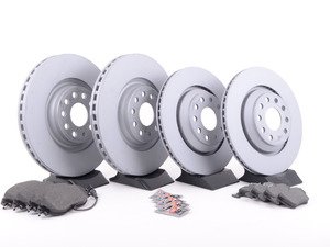 ES#2975824 - 1k0615301addkt - Front & Rear Brake Service Kit - Featuring Zimmerman rotors and ECS DD23 "Daily Driver" ceramic pads. - Assembled By ECS - Audi