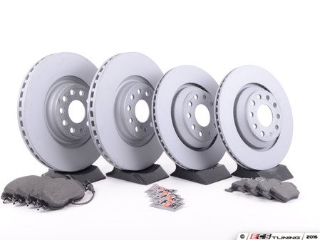 ES#2975824 - 1k0615301addkt - Front & Rear Brake Service Kit - Featuring Zimmerman rotors and ECS DD23 "Daily Driver" ceramic pads. - Assembled By ECS - Audi