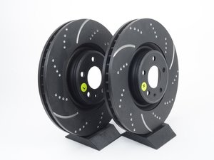 ES#2619980 - GD1845 - Front Slotted & Dimpled Brake Rotors - Pair (356x34mm) - Upgrade to a EBC GD slotted / dimpled rotor for improved braking - EBC - Audi