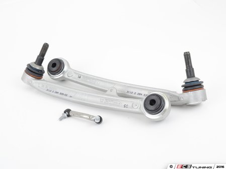 ES#3194898 - 31122284529KT - Front Lower M Control Arm Upgrade kit - The same control arms found on the M3! Adds -0.5 degrees of camber for improved response and handling. Kit replaces both front rear arms and headlight level sensor. - Genuine BMW - BMW