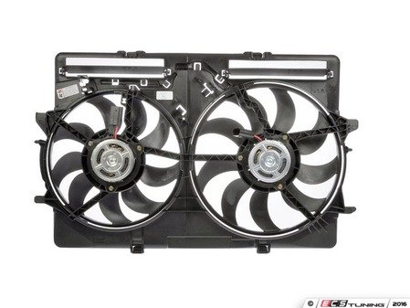 ES#3189430 - 620-839 - Dual Fan Assembly - Two 400Watt 400mm fans and the fan shroud behind the radiator - Dorman - Audi