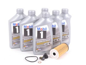 ES#3200160 - 11428570590KT19 - MINI Mobil 1 0w-40 Oil Service Kit Gen 3 2.0L - With ECS Magnetic Drain Plug - All in one service for your MINI - Assembled By ECS - MINI